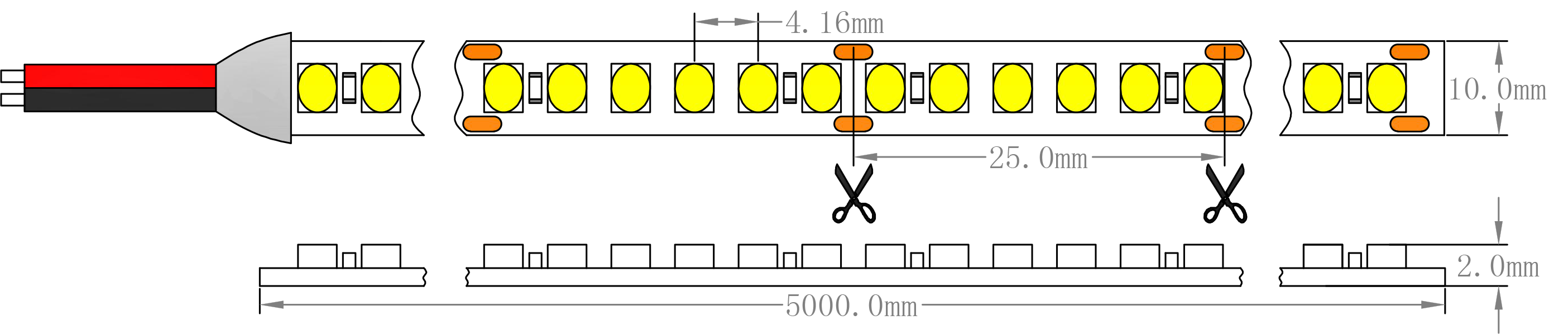 Dimensions SMD1210 240LE 24 V